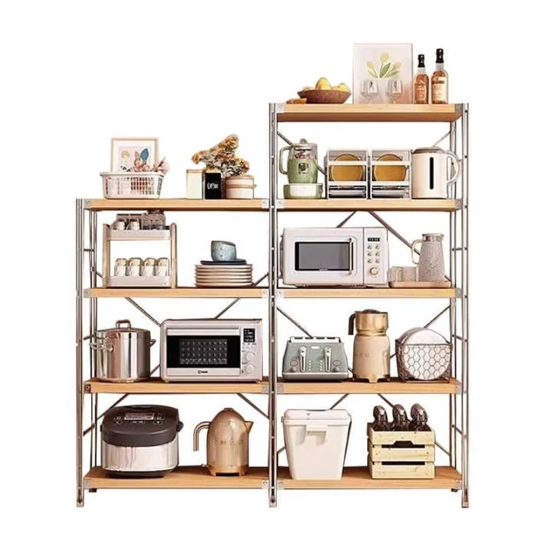 Japanese-style freestanding multi-storey kitchen and study shelves