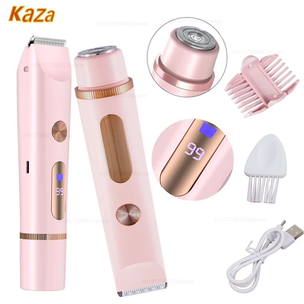 

Electric Shaver for Woman Female Razor Body Epilator 2-in-1 Dual Head Women Shaver Mustache Leg Body Underarm Bikini Shaver