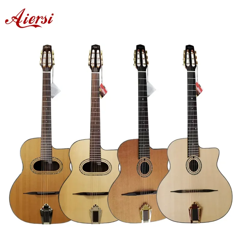 Aiersi Brand High Grade Arch Top Shape Gypsy Jazz Guitar Handmade Vintage Acoustic Guitar Bluegrass Musical Instrument