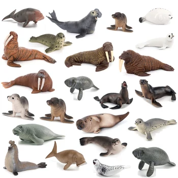 Realistic Dugong Manatee Walrus Sea Lion Fur Seal Ocean Sea Life Animals Model Action…