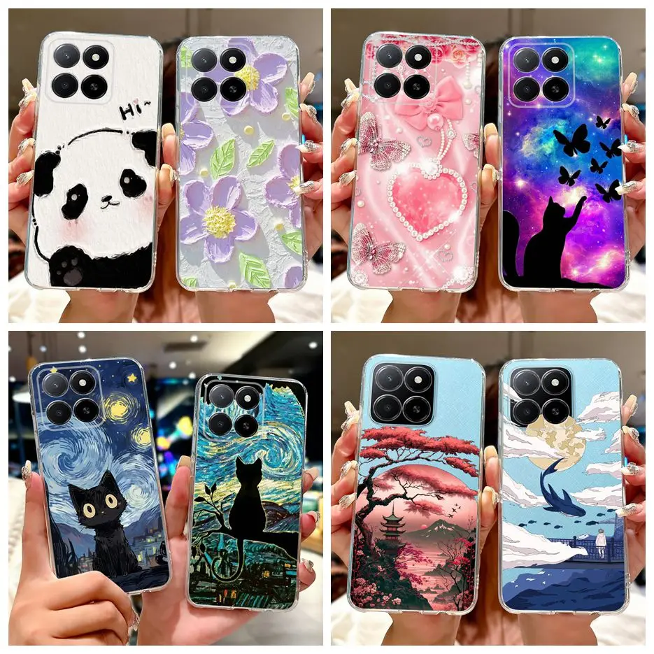 For Honor X5b 4G Case GFY-LX2 Cute Painted Cover Clear Silicone Soft TPU Phone Case For Honor X5b Plus HonorX5b Back Cover Coque