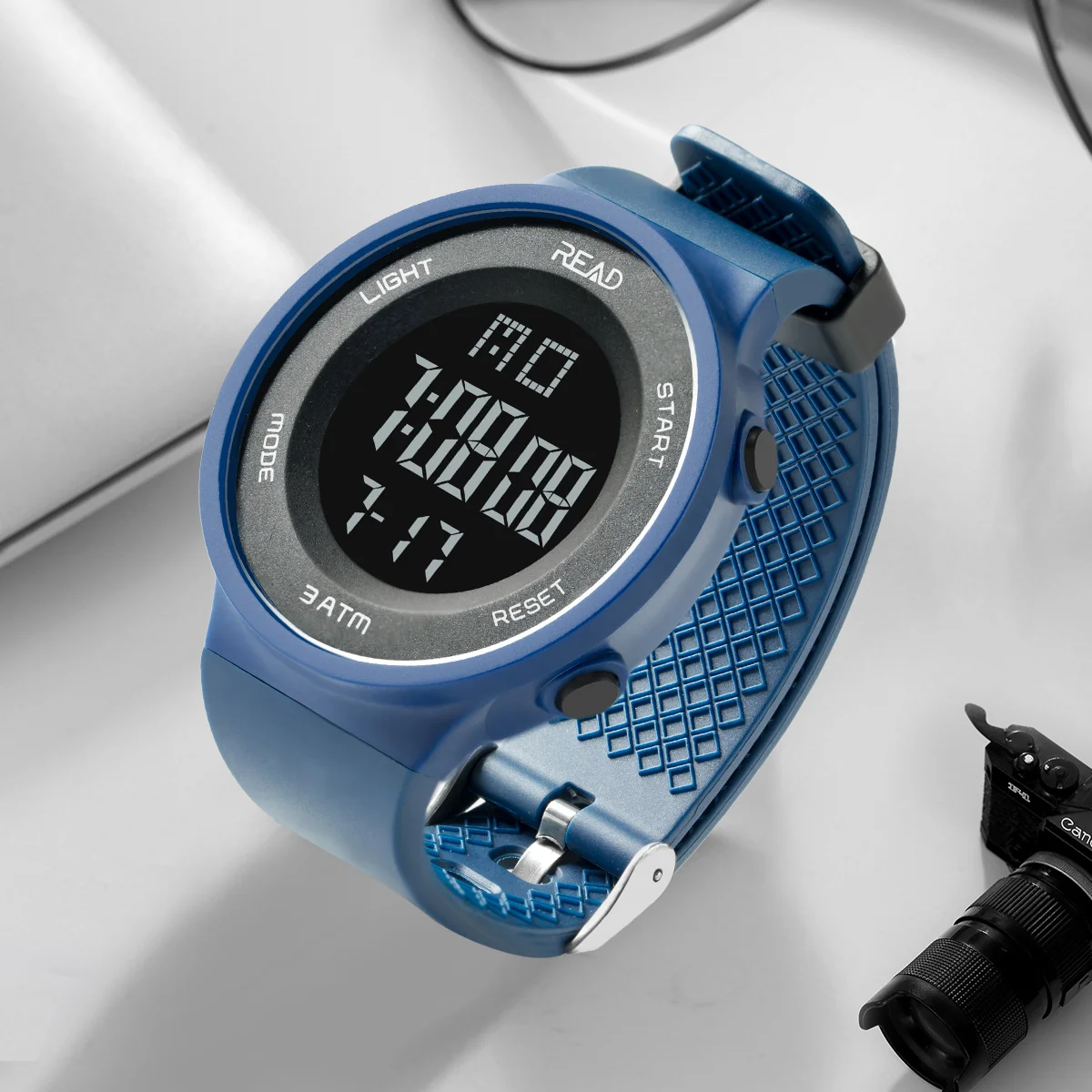 READ Men Digital Sports Watch | Soft Resin Band | LED Backlight | Stopwatch Alarm Calendar | 30M Daily Water Resistant