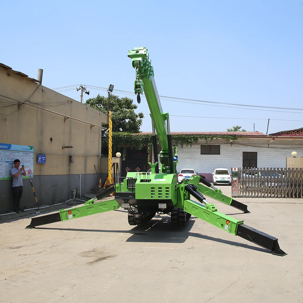 1Ton/2Ton/3Ton/5Ton/6Ton Mini Crawler Spider Crane with Load Moment Indicator & Overload Alarm for Safety