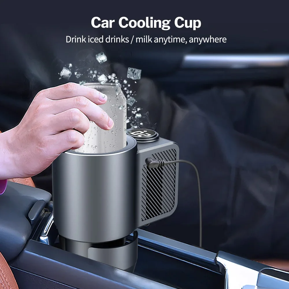 Smart Car Cup Holder Cooling Auto Cup Drink Holder for Camping Travel Driving Beverage Cans Cooler