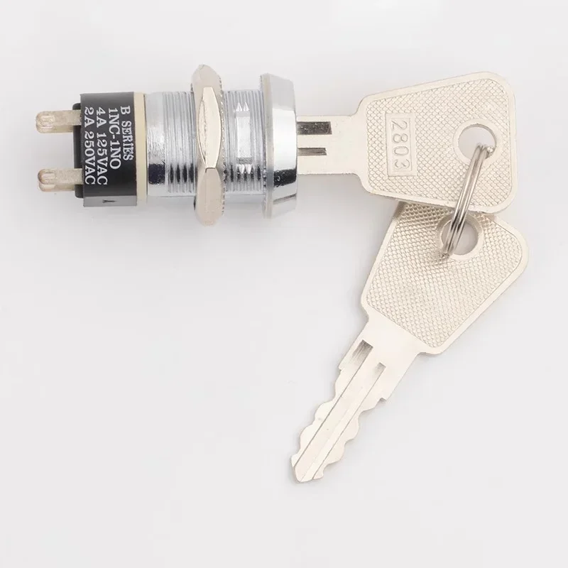 5 Sets 19mm 4Pin Metal Electronic Power Lock Key Switch ON-OFF 2Position DPST A Series 2803 Zinc Alloy Welding Terminal