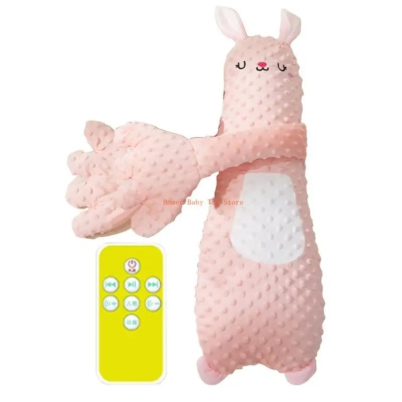 J0PF Infant Soothing Pillow Toy Lovely Cartoon Sleep Aid with/without Gentle Hand Beating and Music for Newborns and Baby