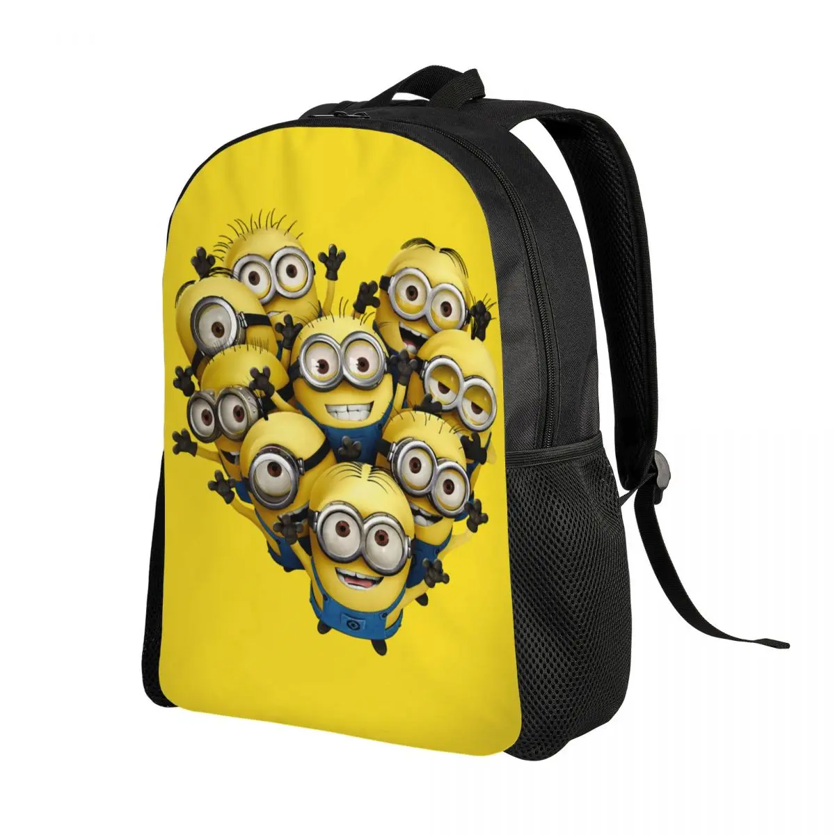 Niestandardowe miniony Cartoon Heart plecaki dla mężczyzn kobiety szkoła student Bookbag pasuje do 15-calowych toreb na laptopa