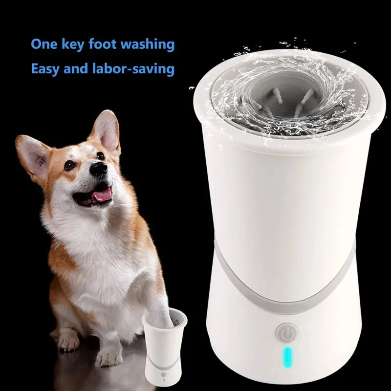 Automatic Electric Pet Foot Washer Cup Portable Dog Paw Cleaner Machine for Cats Dogs Quick & Easy Pet Foot Cleaning Device