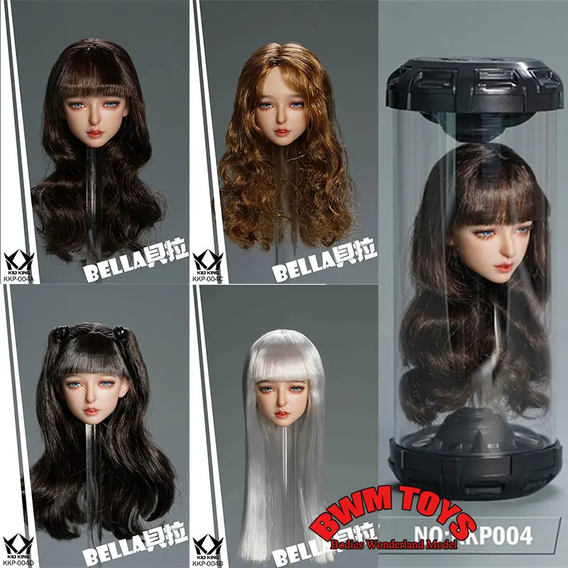 

KID KING KKP004 1/6 Ледая кожа Bella Head Sculpt для женской экшн-фигурки 12 дюймов с посадкой ресниц Женская Коллекционная модель