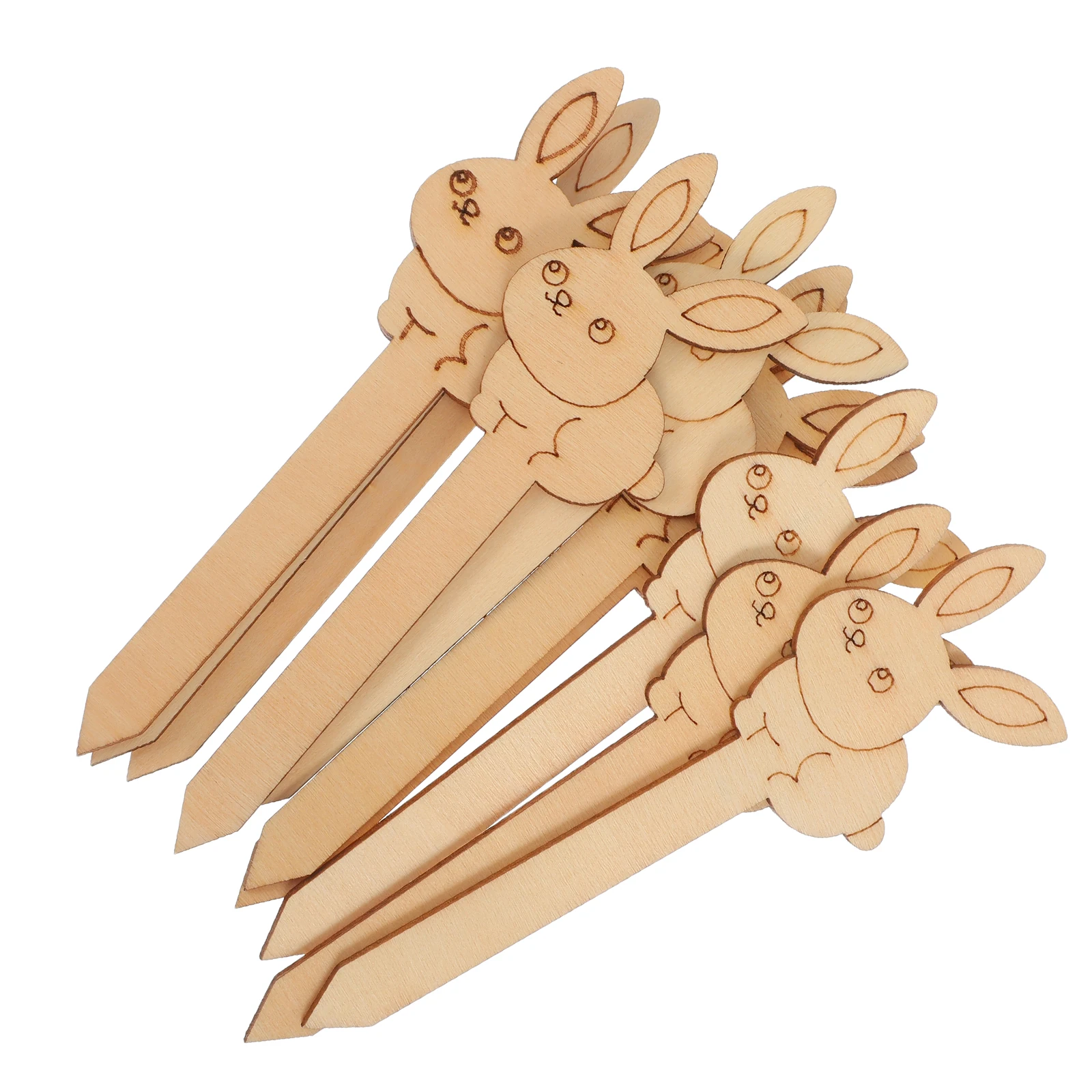 

10 Pcs Bunny Bookmark Wooden Marking Tag Cartoon Animal Markers Label