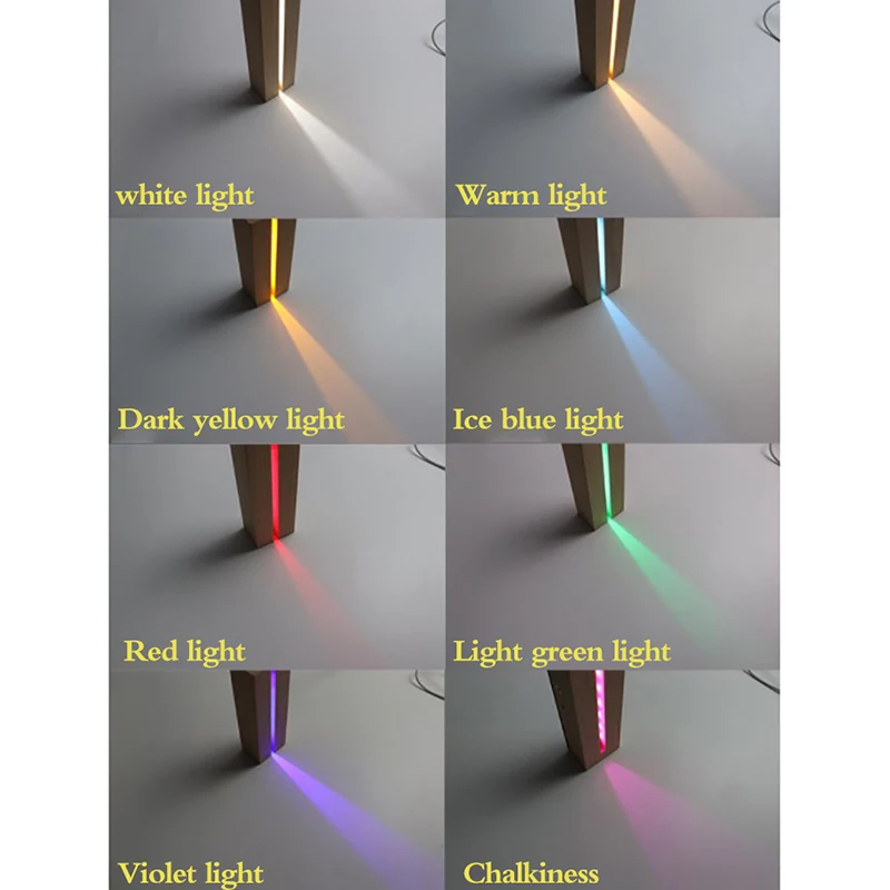LED Wood Display Base 8 Colors Rectangle Display Pedestal Lights Display Base Wooden Lighted Base Stand For Resin Art