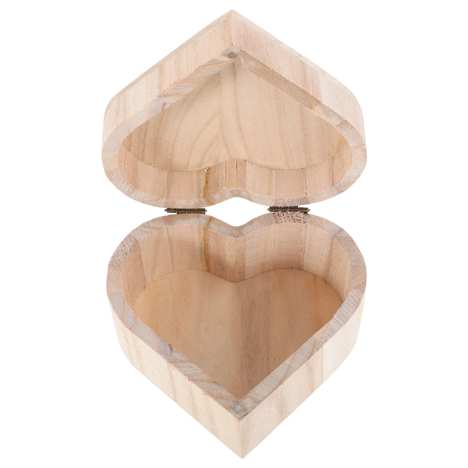 

Heart Shaped Wooden Box Unfinished DIY Small Jewelry Trinket Keepsake Storage Box for Home Decor Valentine Gift