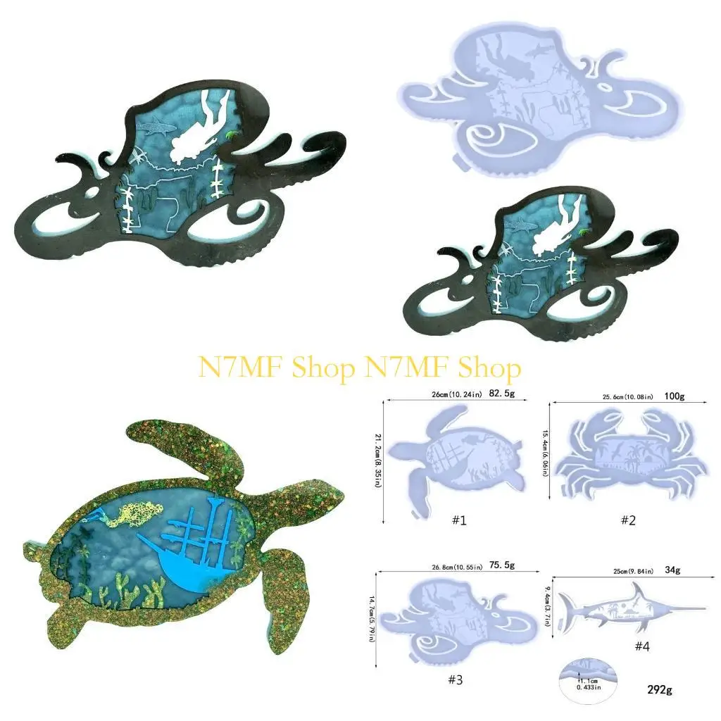 

N7MF Octopus Ornament Crafts Silicone Mold Jewelry Epoxy Casting Jewelry Tool Making Resin Diy Craft Home Decora