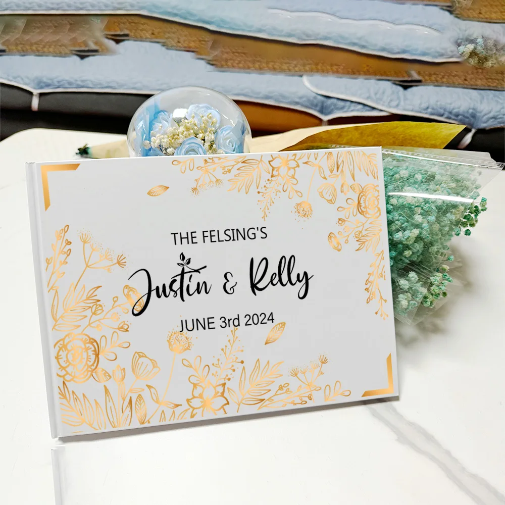 

Personalized Name Guest Book Wedding Signature Book Message Photo Album Couples Keepsake Wedding Keepsake Guest Book Gifts