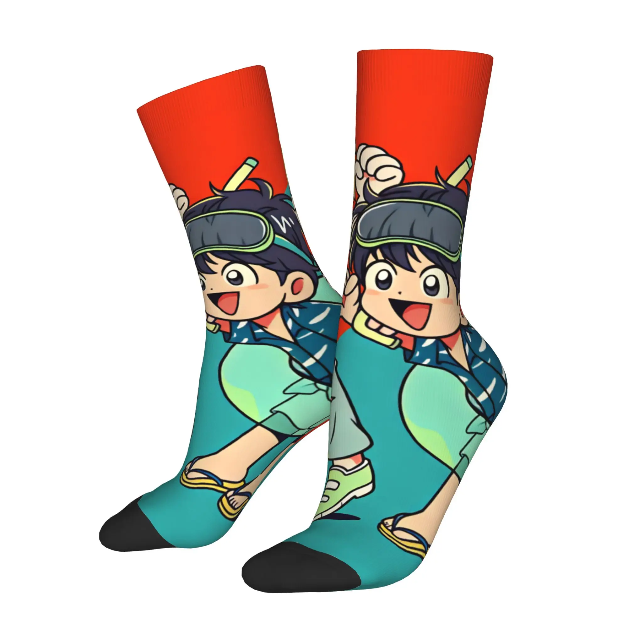 B-Banana F-Fish Cartoon Ash Lynx Dress Socks Mens Womens Warm Fashion Eiji Okumura Crew Socks