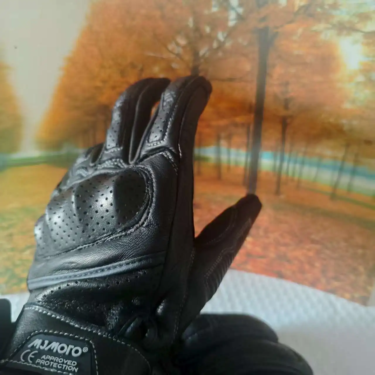 

MJMOTO Retro Vintage Leather Motorcycle Gloves for Climbing Motorbike Riding Touchscreen Motocross Moto Racing Biker Accessories