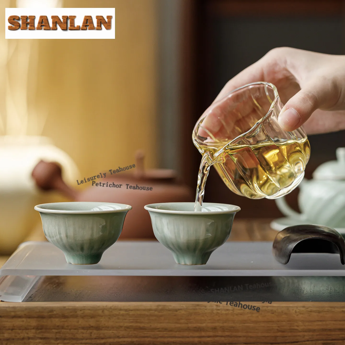 2pc/lot Banana Moonlight Teacup Boutique Tea Bowl Tea Cup Set Tea-tasting Fragrance Cup Chazhan Master Cups Kung Fu Teaware 50ml