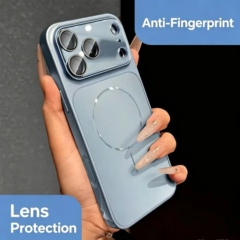 Original 18PM-Look Crystal Large Window Matte Magnetic Case For iPhone 18 Pro 17 16 15 14 13 Pro Max Wireless Charge Cover