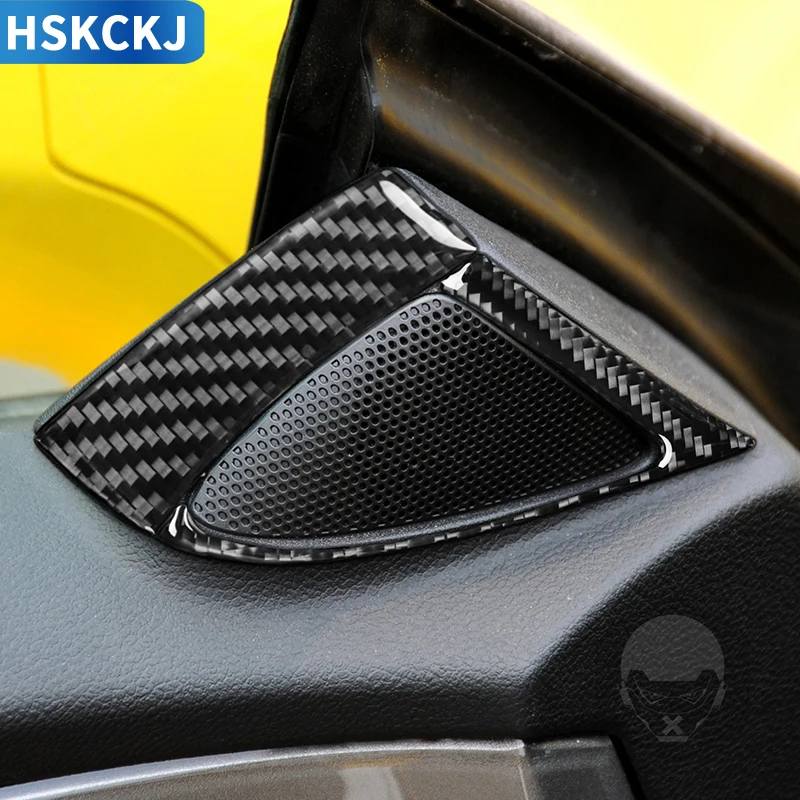 Carbon Fiber Door Tweeters Trim Horn Speaker Accessories Styling Decoration For Chevrolet Camaro 2010 2011 2012 2013 2014 2015