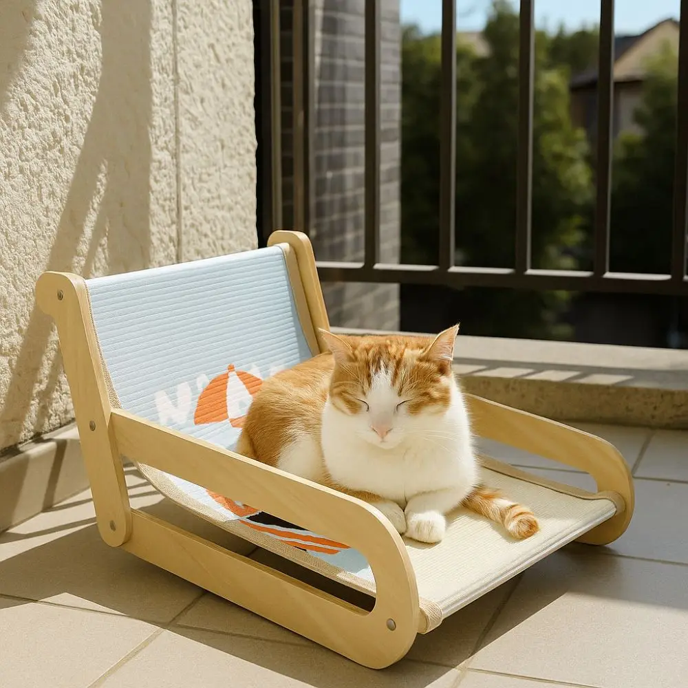 

Pet Accessories Wooden Pet Sofa Bed Wear-Resistant Cartoon Cat Scratcher Removable Cat Scratch Board for Cats and Dogs