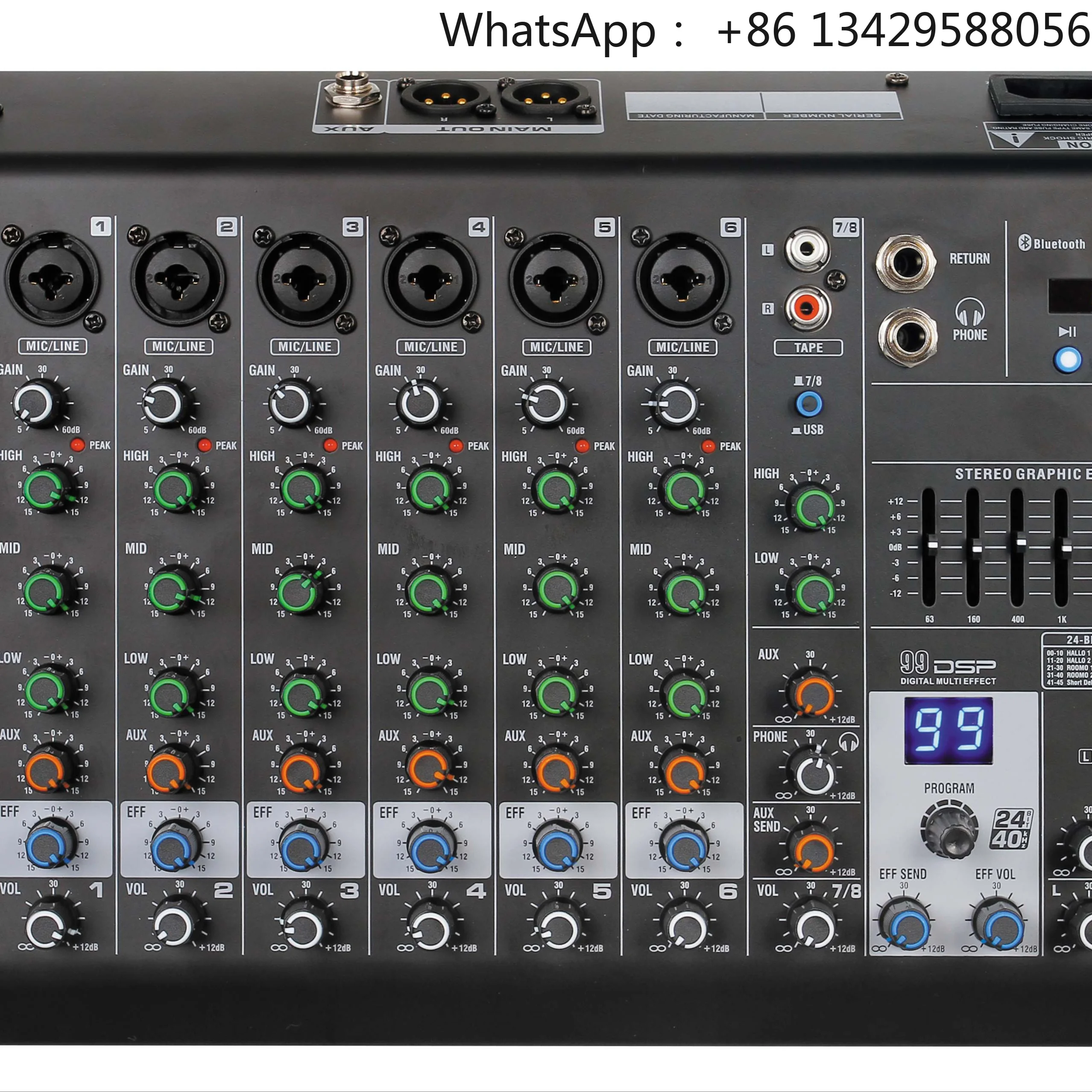 CrossTop TD4-DSP Factory DJ Mixer Professional Mini 4-Channel 99 DSP Record Sound Audio Console XLR Outputs USB Adjustable Wired