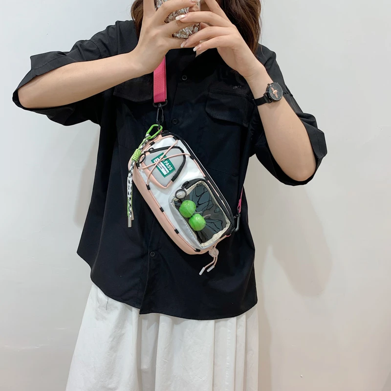 Japanese Small Food Ltabag Small Square Bag Girl Contrasting Color Sweet Cool Wind One Shoulder Crossbody Daily Millet Baby Bags