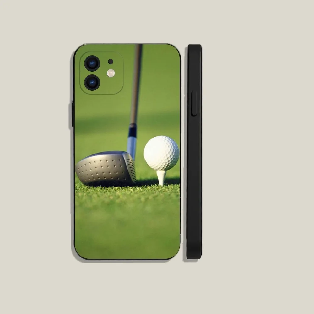 Sport Golf Ball Phone Case For iPhone 15,14,13,12,11,Plus,Pro Max,XS,X,XR,SE,Mini,8,7 Soft Silicone Black Cover