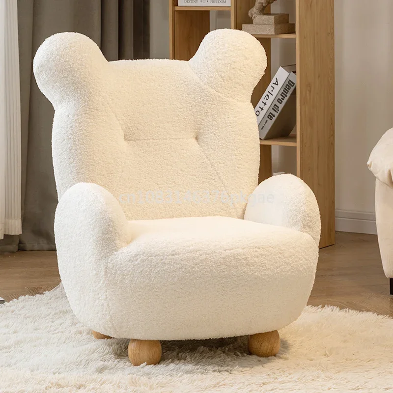 

Bear Sofa Chair Cute Single Seat Mini Lazy Small Sofa Sherpa Simple Furniture