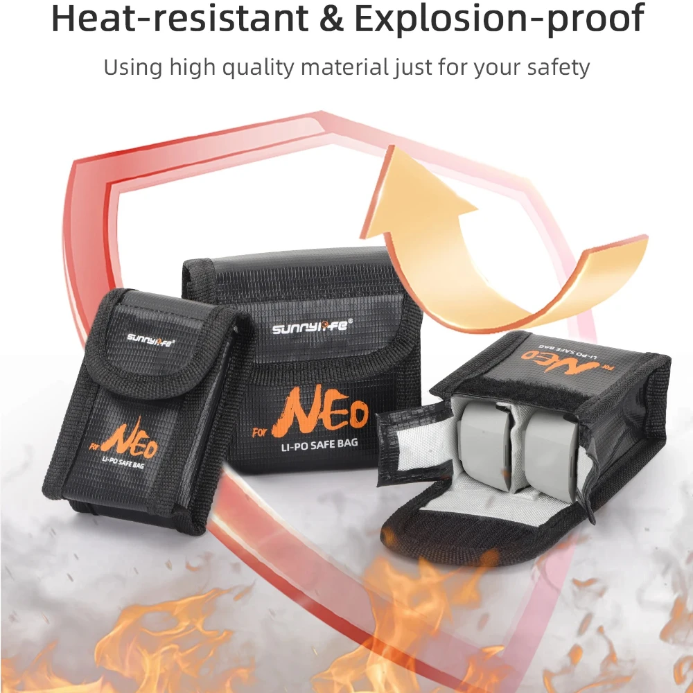 Безопасная сумка для аккумулятора дрона LiPo для DJI Neo, взрывозащищенная защитная сумка, чехол для хранения аккумулятора для аксессуаров DJI Neo