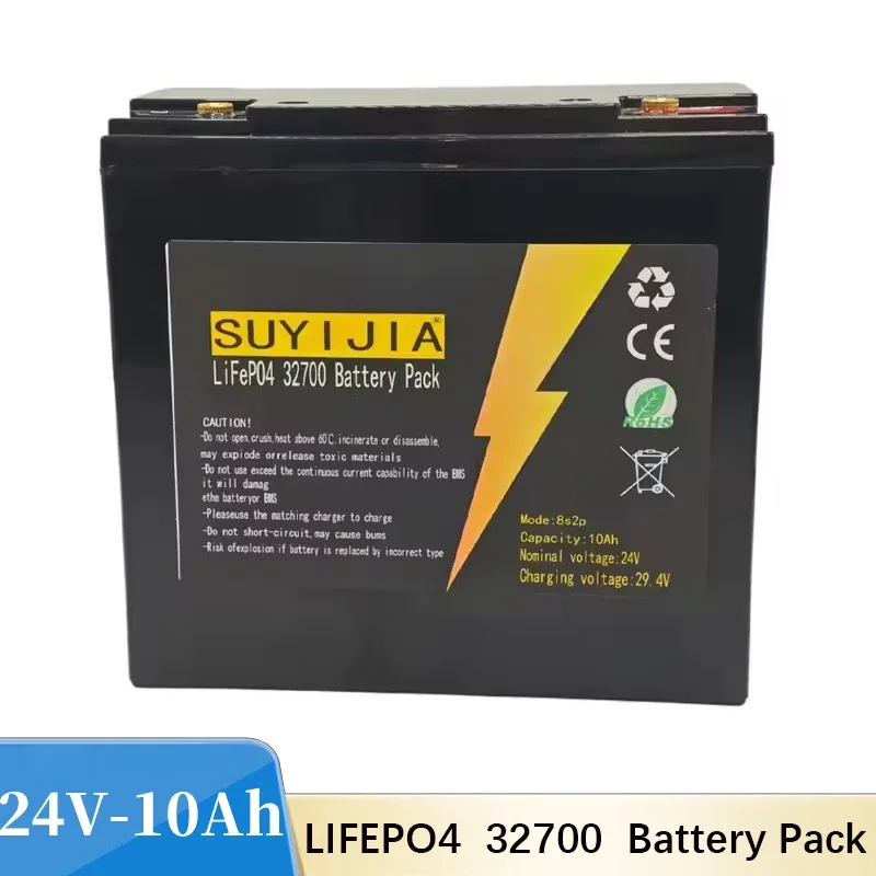 

Original 32700 LIFEPO4 Lithium Iron Phosphate Battery Pack 24V 10AH with 100A BMS Circuit Protection Board Golf Cart Solar Panel
