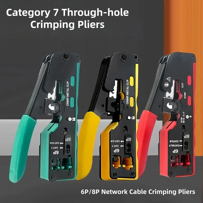 Portable Multifunctional Steel Network Wire Crimpers 6P 8P Rj45 Cat7 Cat5e Cat6 Electric Modular Plugs Hand Tools for Connectors