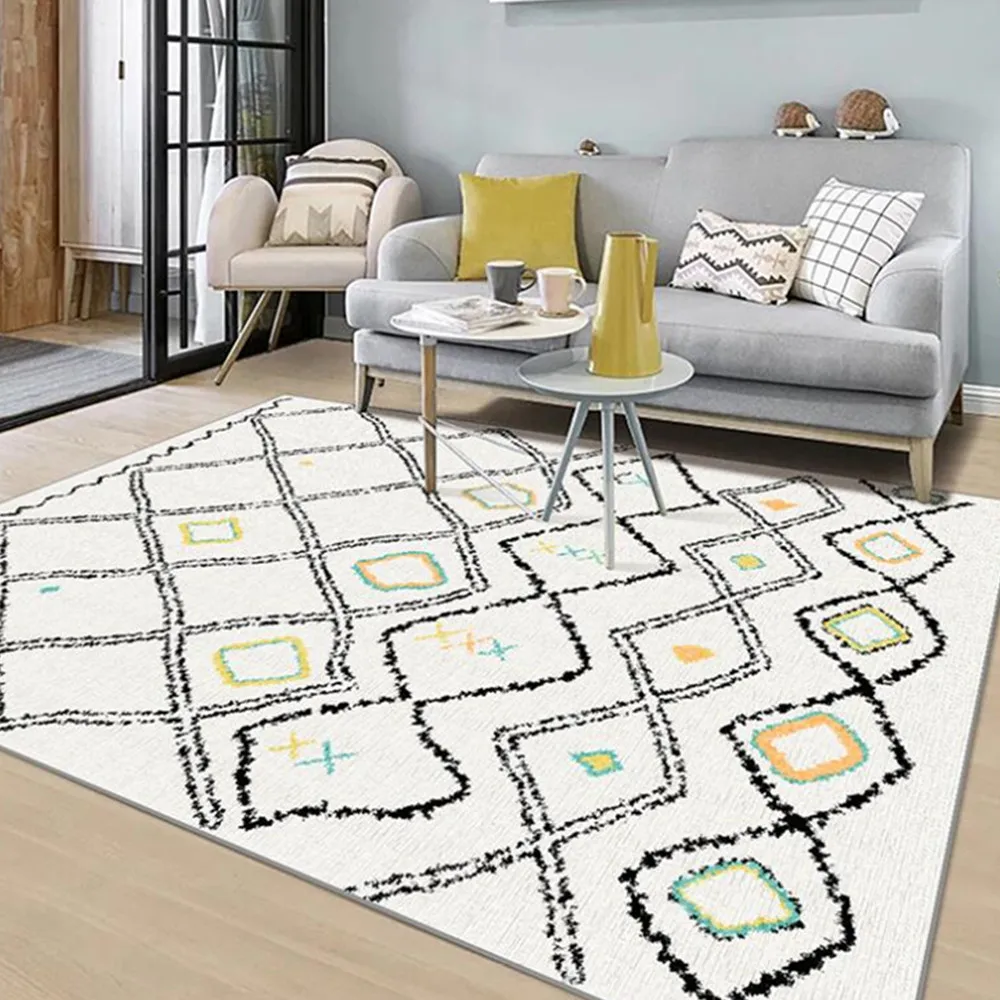 

Moroccan Living Room Carpet Home Vintage Rugs For Bedroom American Carpets Sofa Coffee Table Rug Study Room Geometric Floor Mat