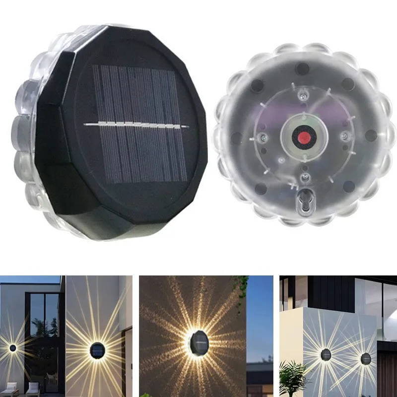

Наружный водонепроницаемый солнечный настенный светильник, новый высокой яркости, домашний садовый светильник, супер яркое украшение для сада, круглый, длительный срок службы батареи