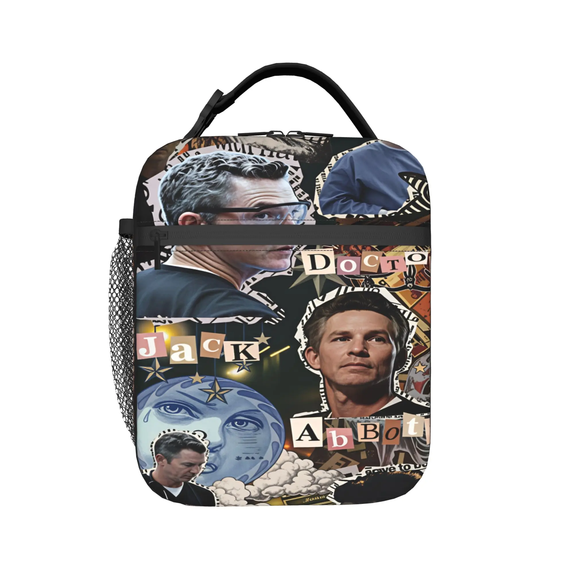 The Pitt Dr. Jack Abbott Lunch Bag For Unisex  Print Lunch Box Fashion Picnic Cooler Bag Portable Zipper Oxford Tote Food Bags