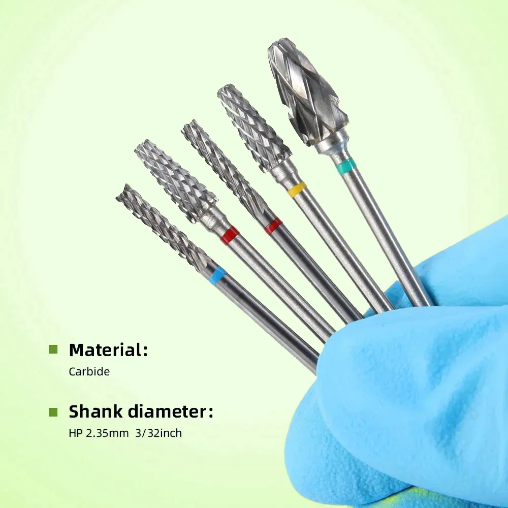 10 Pcs/Box BAISTRA Dental Carbide Drills Kit HP 2.35mm 135℃ Autoclavable Universal Grinding/Removing/Polishing Dentistry Tool