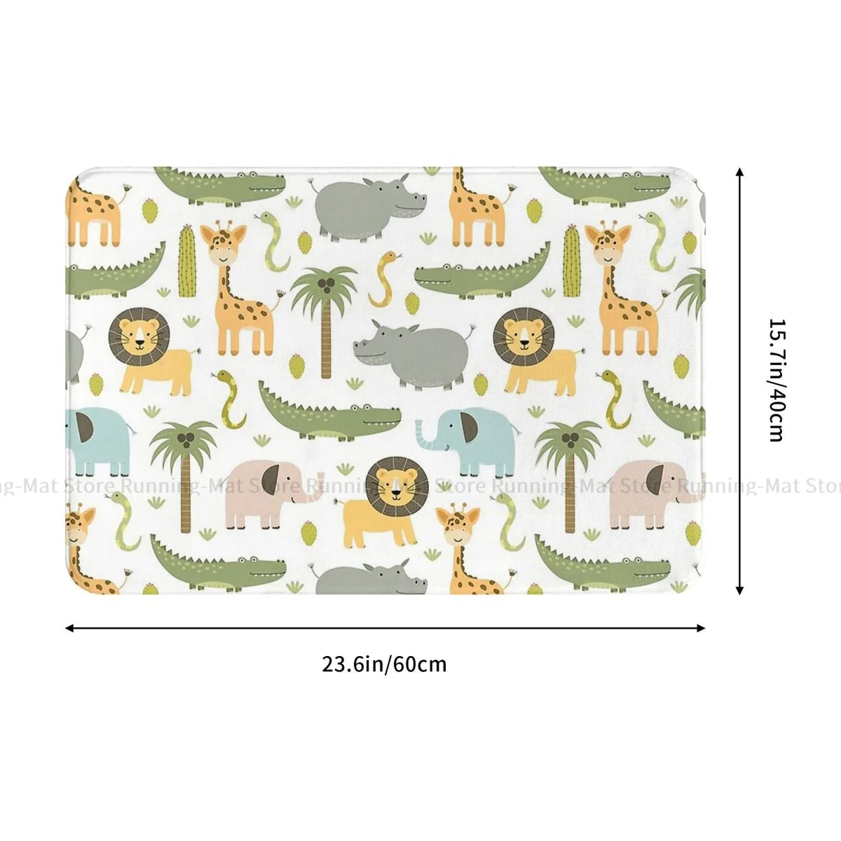 Cute Cartoon Bathroom Non-Slip Carpet Safari African Animals Child Design Living Room Mat Welcome Doormat Floor Decor Rug