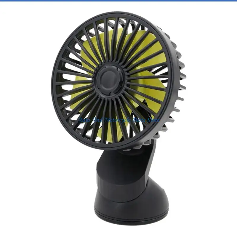 P9FD Compact ABS Car Fan with Adjustable Flows & Secure Suction Mount Universal Clip On Car Fan Simple Installs for Travel