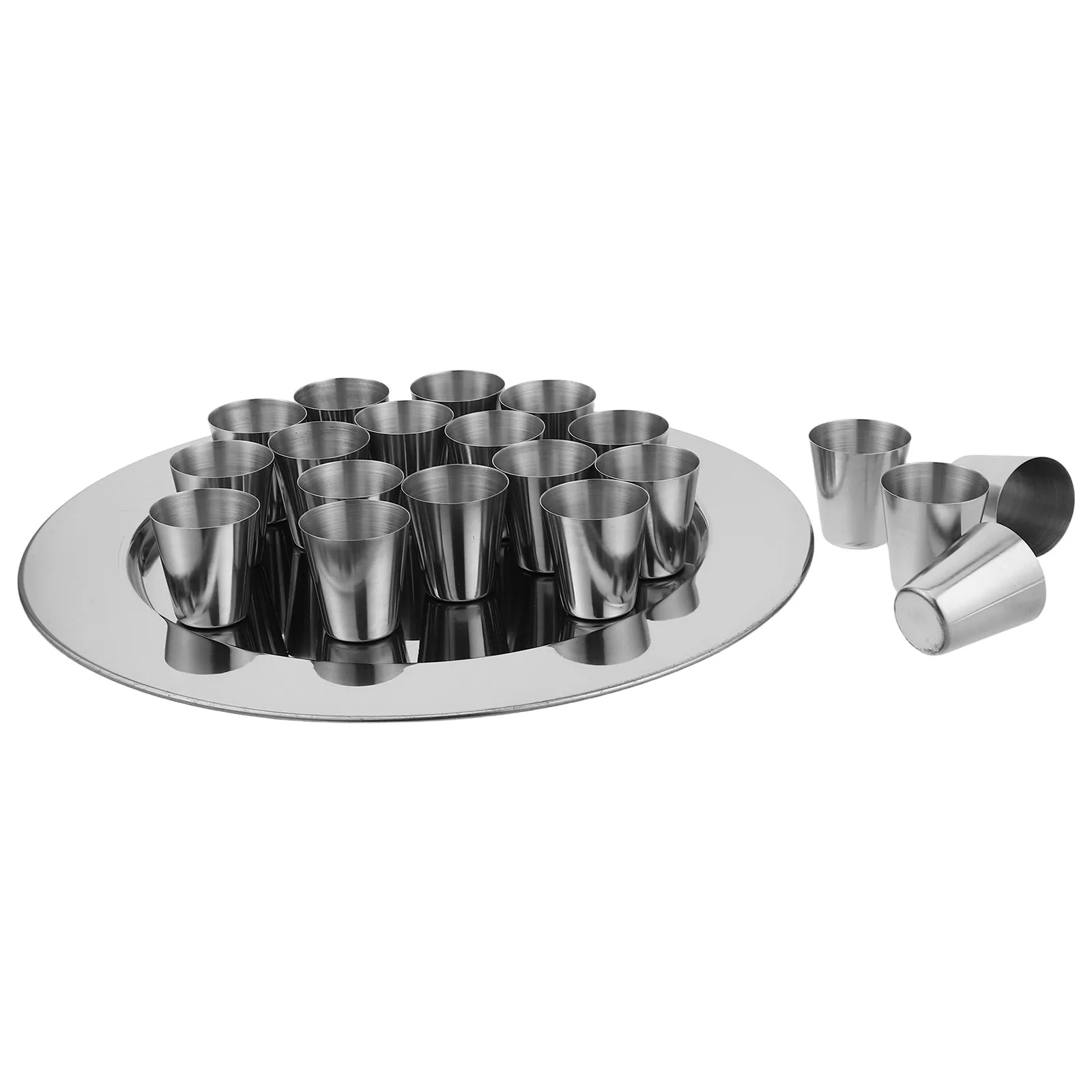 Stainless Steel Communion Cups Set Reusable Stackable Church Chalice Cups for Worship Holy Ritual Ceremony