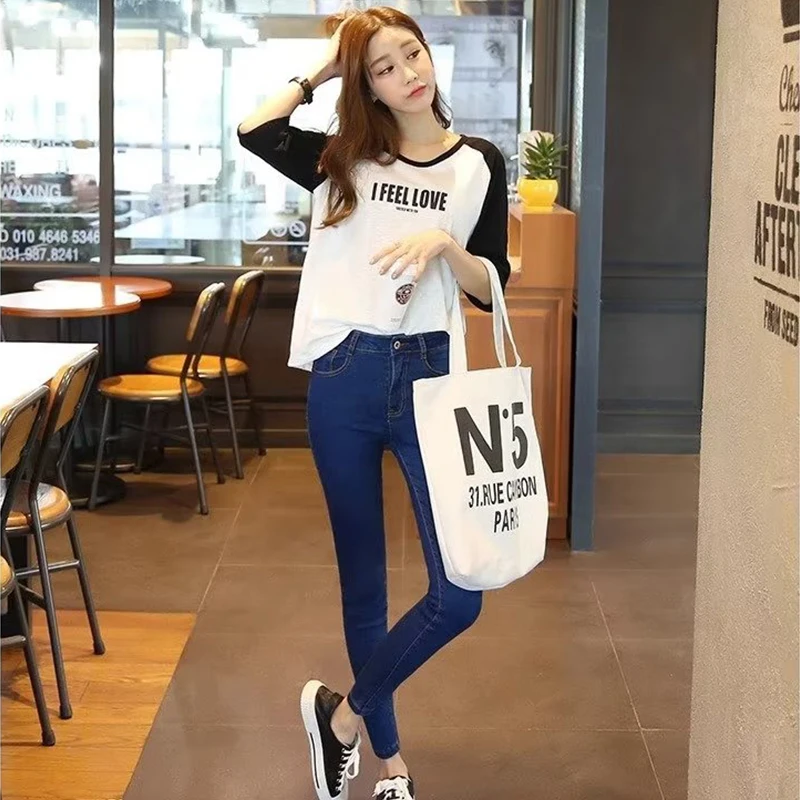 2024 Rough Edge Design Jeans Cowboy Slim Straight High Waist Wide Leg Basic Simple Look Slimming Waisted Elegent Jeans