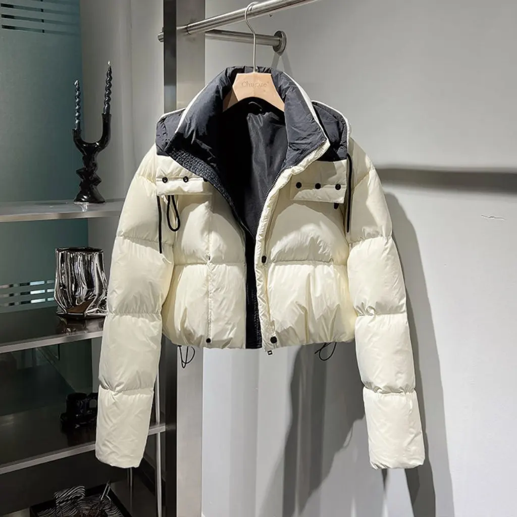 

Women's Thickened Short Cotton Outwear High-Waist Slim Fit Korean Style Pure Color Versatile Bread Design Winter Jacket