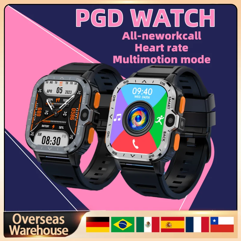 PGD SmartWatch Dual Camera 4G LTE GPS SIM Card Wifi NFC Rugged 16/64G ROM Storage Google Play Heart Rate Android Smart Watch Men