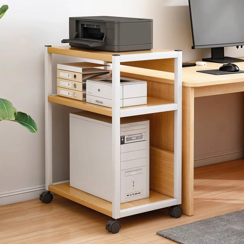 

Printer Shelf Floor Office Mobile Storage Rack Desktop Expansion Desk Finishing Cabinet Computer Host Bracket