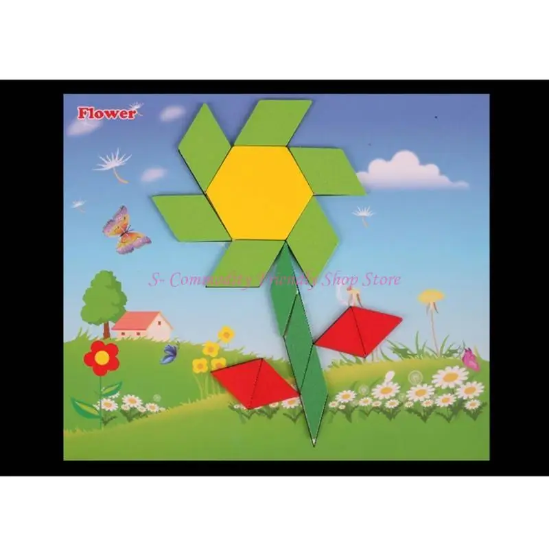 85AE Travel Tangram Puzzle Khối mô hình từ tính Sách chuyến đi đường trò chơi ghép hình