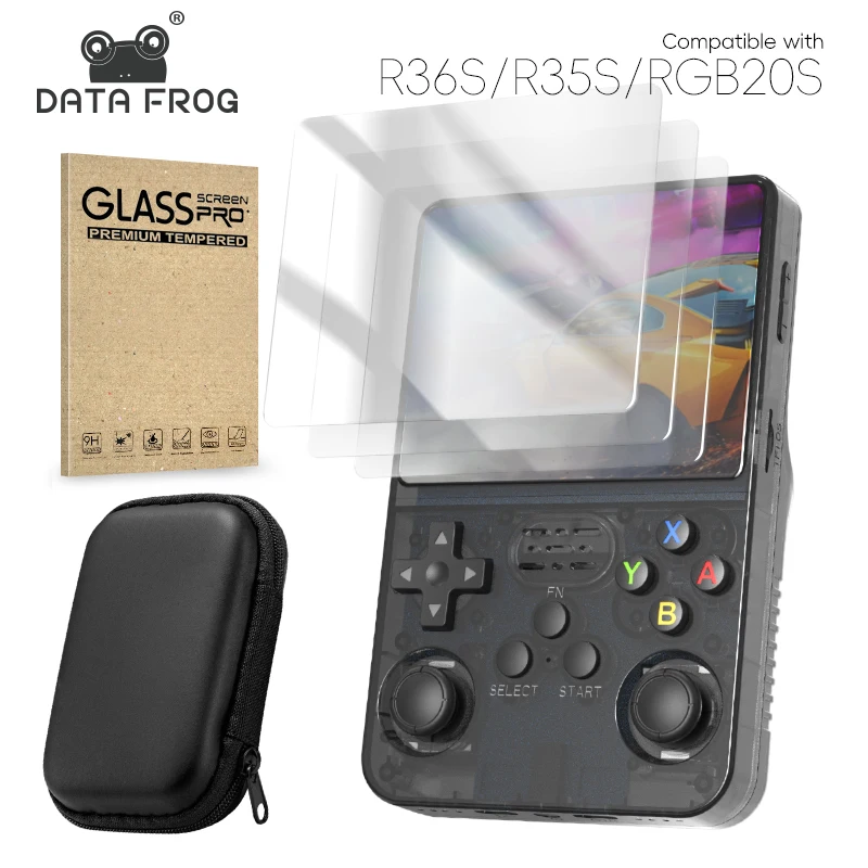 DATA FROG R36S Screen Protector Tempered Glass Protector for R35S RGB20S Retro Handheld Game Console Accessories