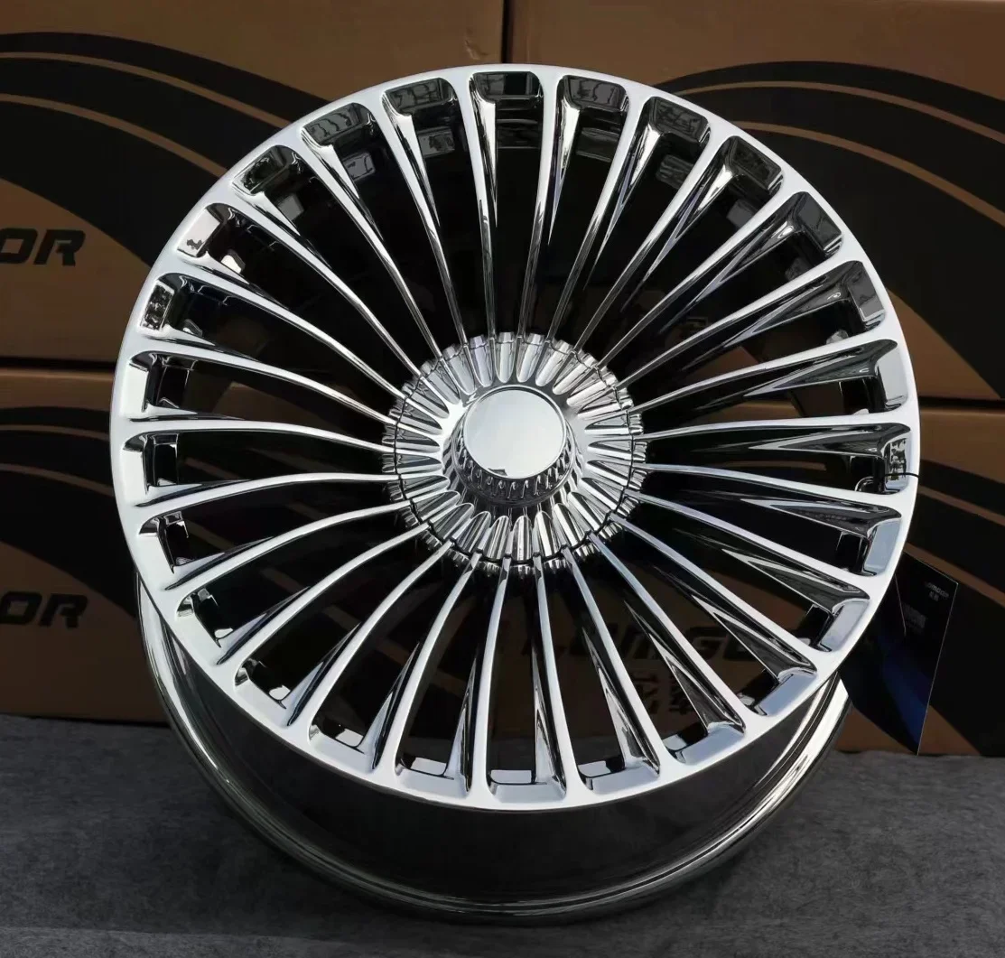 High Quality 17 18 19 20 Inch Rims 5 Holes Muti Spoke Polished Chromes Alloy Car Wheels for Benz Audi BMW Range Rover Bentley