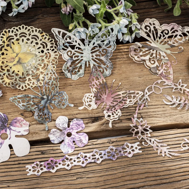 JIANQI 30pcs/pack Decor Scrapbook Vintage Materials Paper Combo Kit DIY Junk Journal Collage Photo Album Retro Background Paper