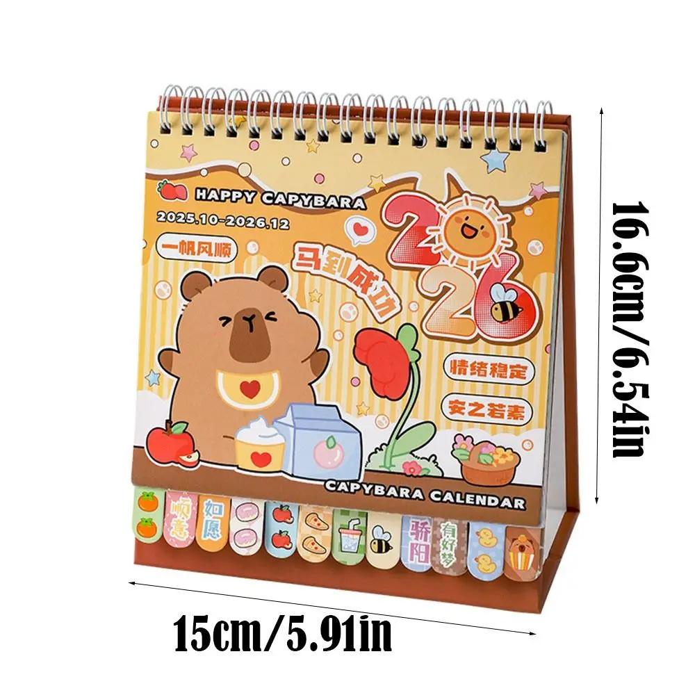 Simple Coil 2026 Desk Calendar Capybara/Panda Desktop Decoration Schedule Planner Daily Planner Office School Supplies