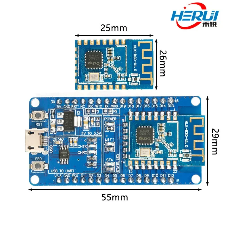 Modulo WiFi Bluetooth HLK-B30 Porta seriale BLE4.2 2 in 1 trasmettere e ricevere dati Modulo wireless trasparente
