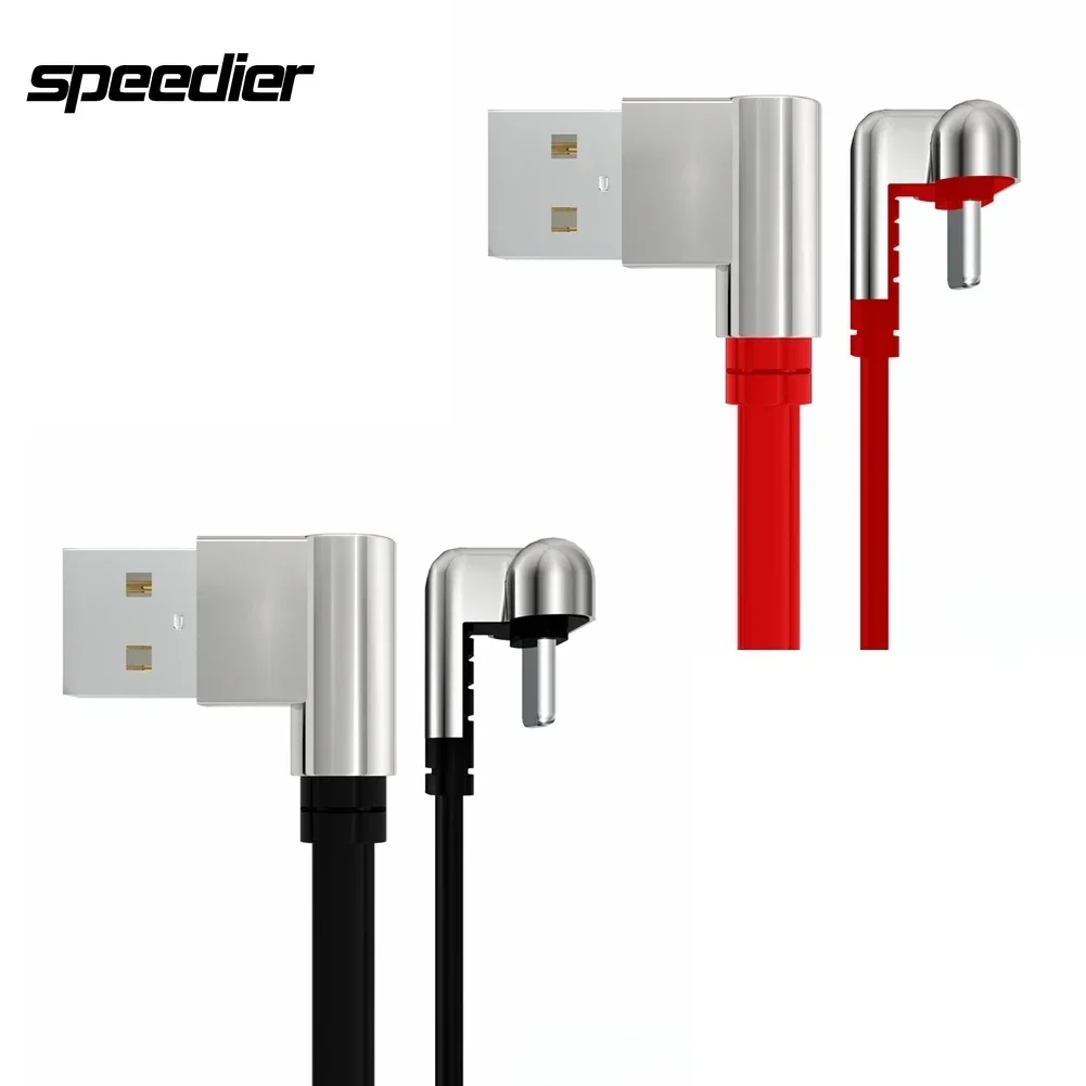 Red Fast Charging 180 Degree Elbow Data Sync Cable USB TYPE-C U-Shaped Dual Right Angle Zinc Alloy Elbow USB-C Mobile Game Cable