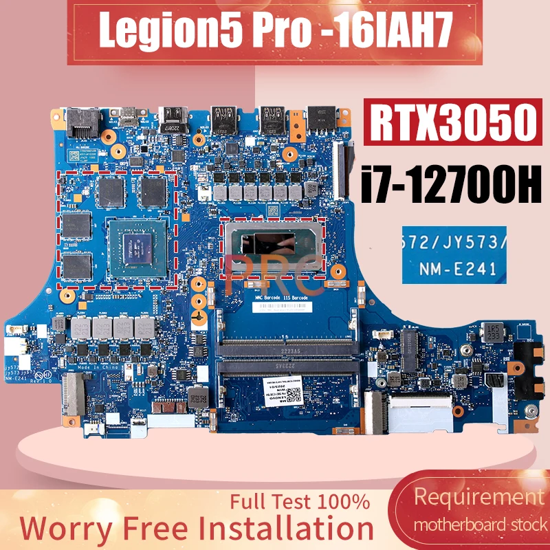 NM-E241 For LENOVO Legion5 Pro -16IAH7 Laptop Motherboard SRLD1 i7-12700H GN20-P1-A1 RTX3050 5B21E38784 Notebook Mainboard